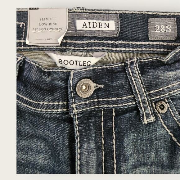 BKE Jeans Women's Sz 28s Bootcut Faded Dark Wash Aiden Slim Fit Low-rise Stretch - Picture 7 of 10